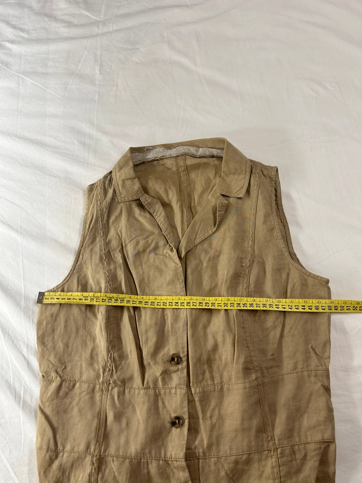 Chemise manches courtes beige vintage – photo 7
